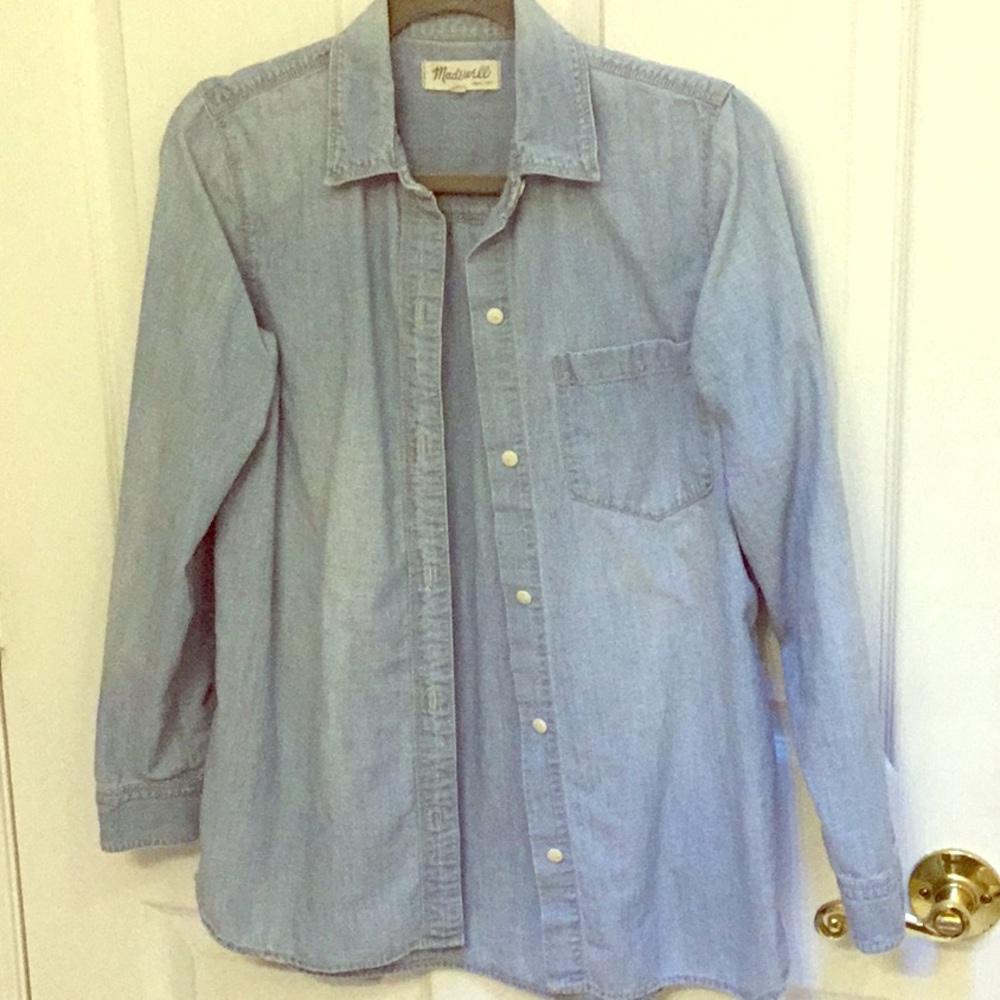 Madewell chambray denim long sleeve button down